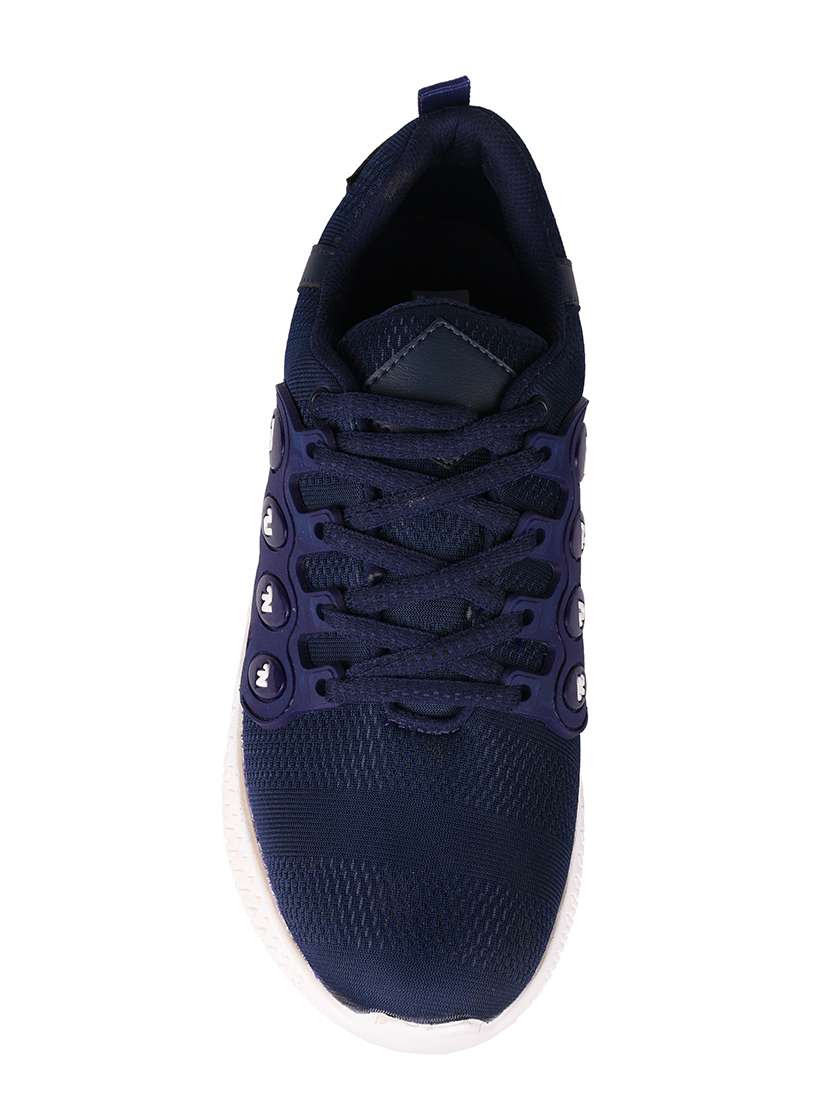 blue fabric lace up sport shoes - 16605678 -  Standard Image - 3
