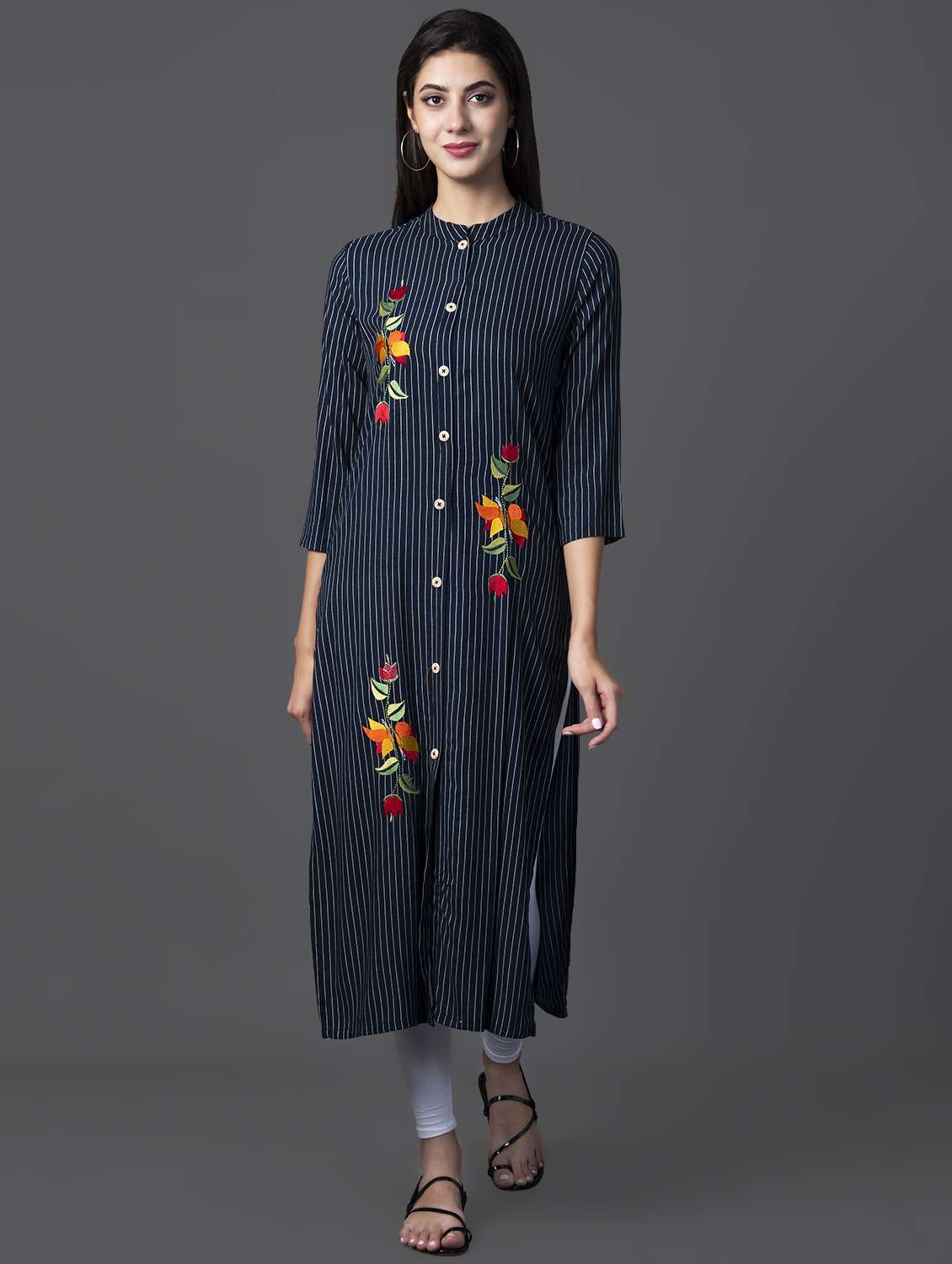 embroidered straight kurta
