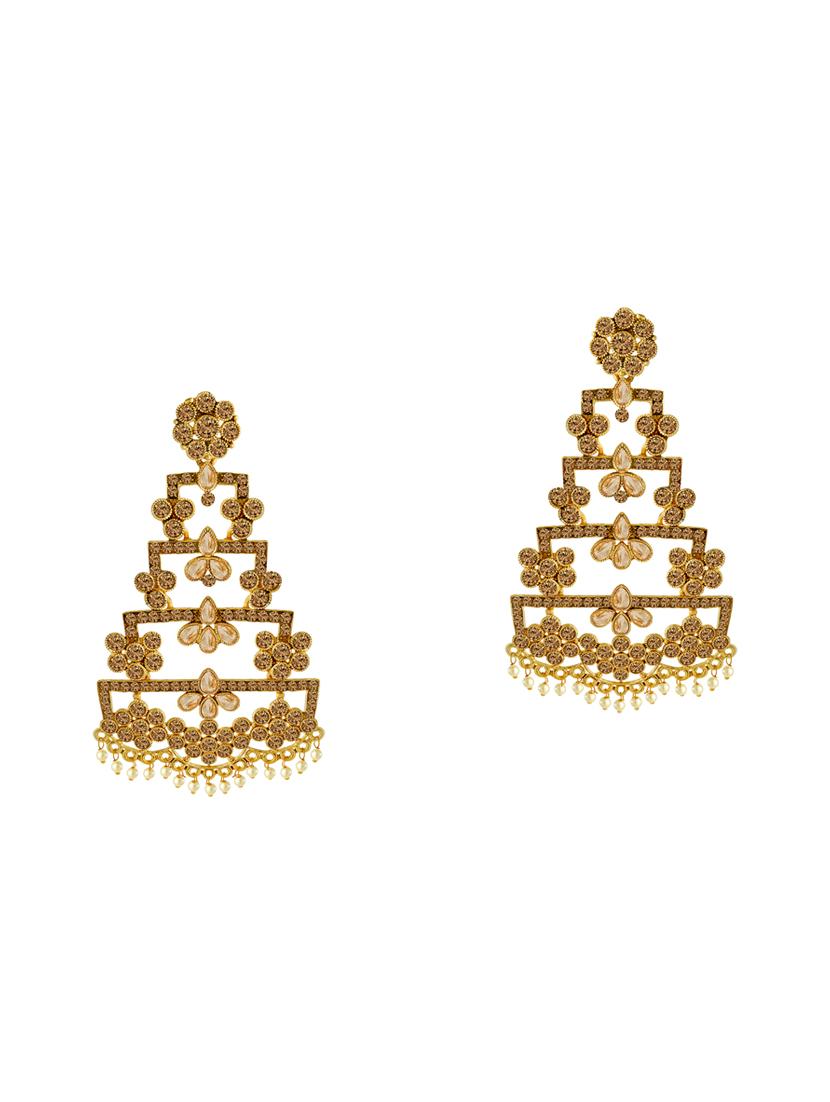 gold metal chandellier earring - 16605816 - Zoom Image - 0