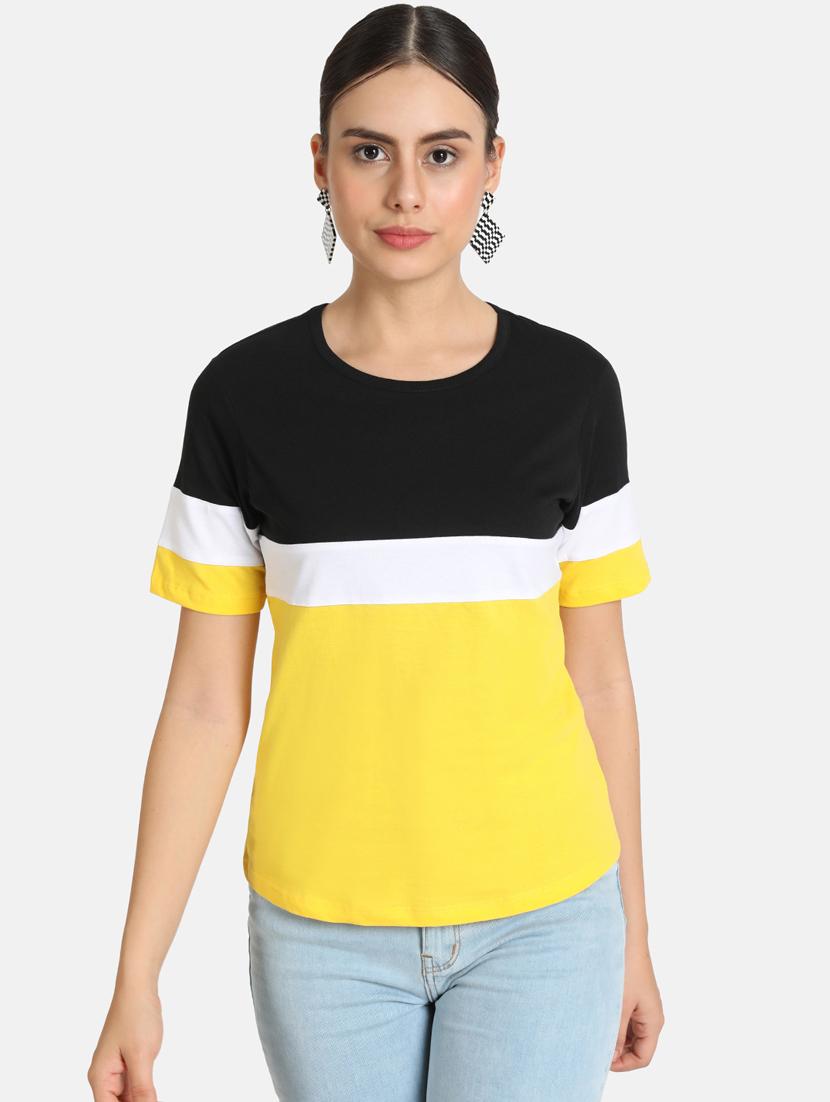 round neck color block tee - 16606066 - Zoom Image - 0