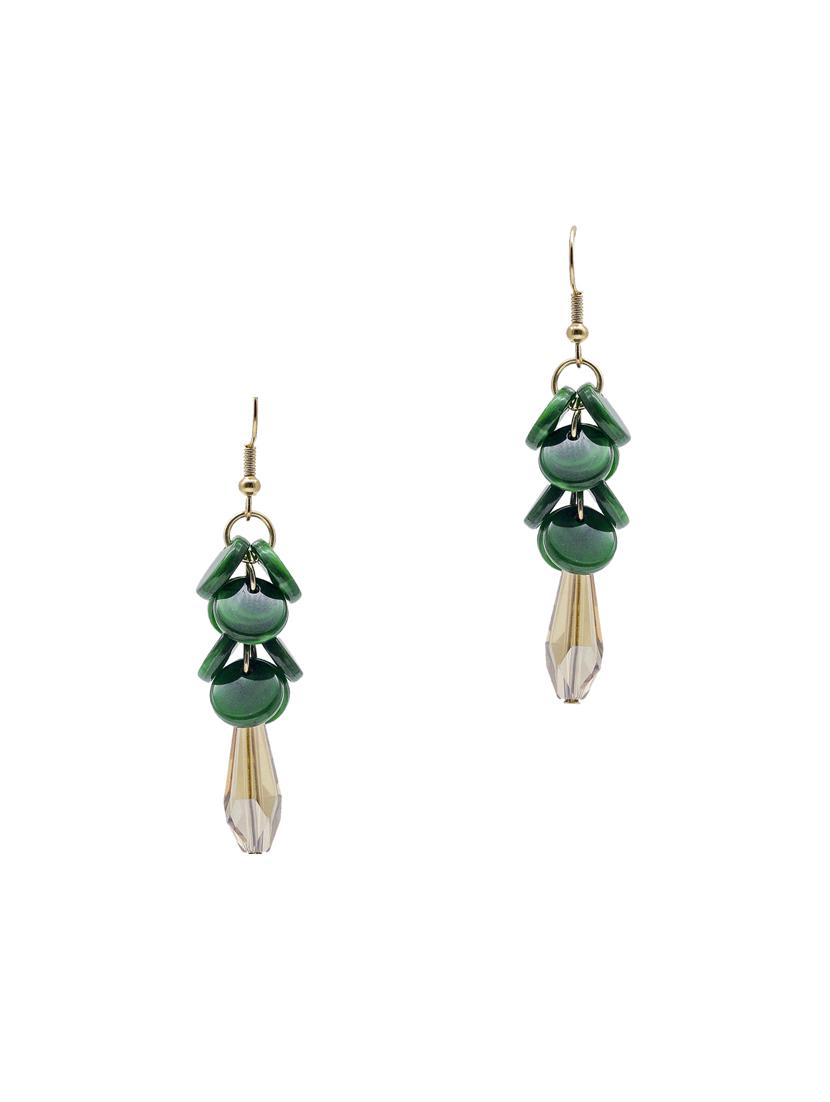 green gold plated drop earring - 16607241 -  Zoom Image - 0