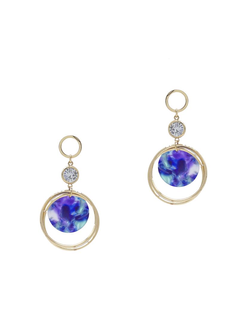 blue gold plated drop earring - 16607255 -  Zoom Image - 0