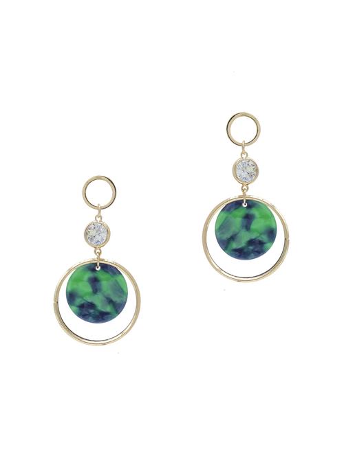 green gold plated drop earring - 16607258 -  Standard Image - 0