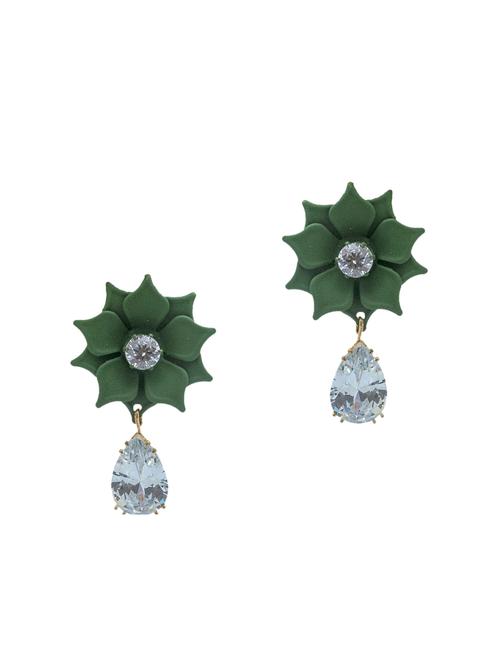 green gold plated drop earring - 16607279 - Standard Image - 0