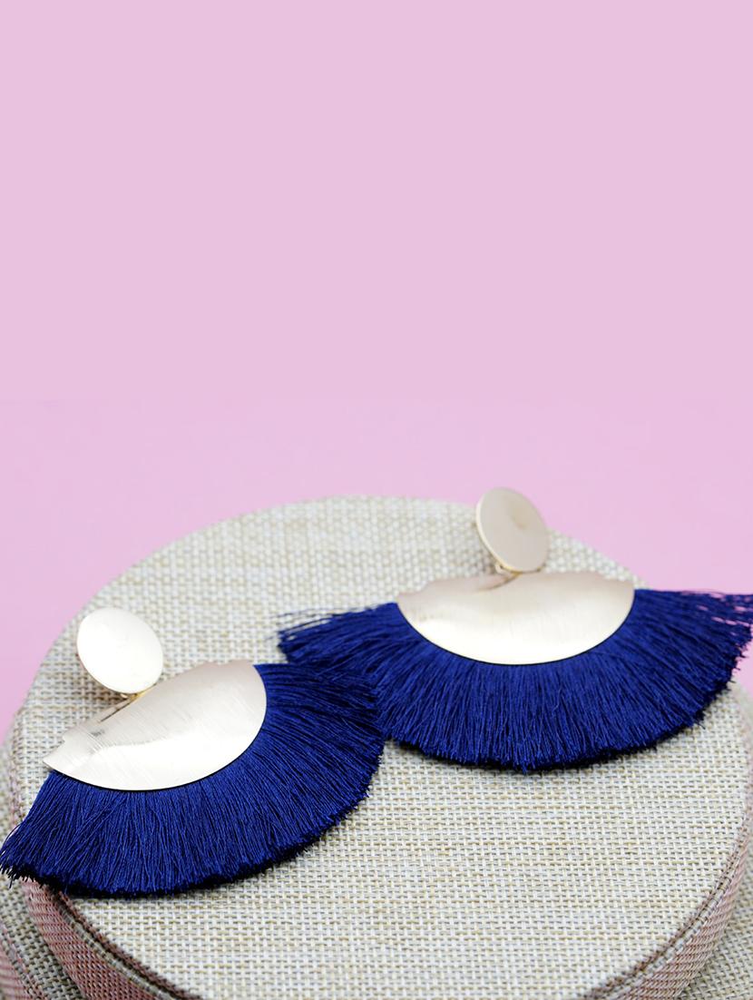 blue gold plated drop earring