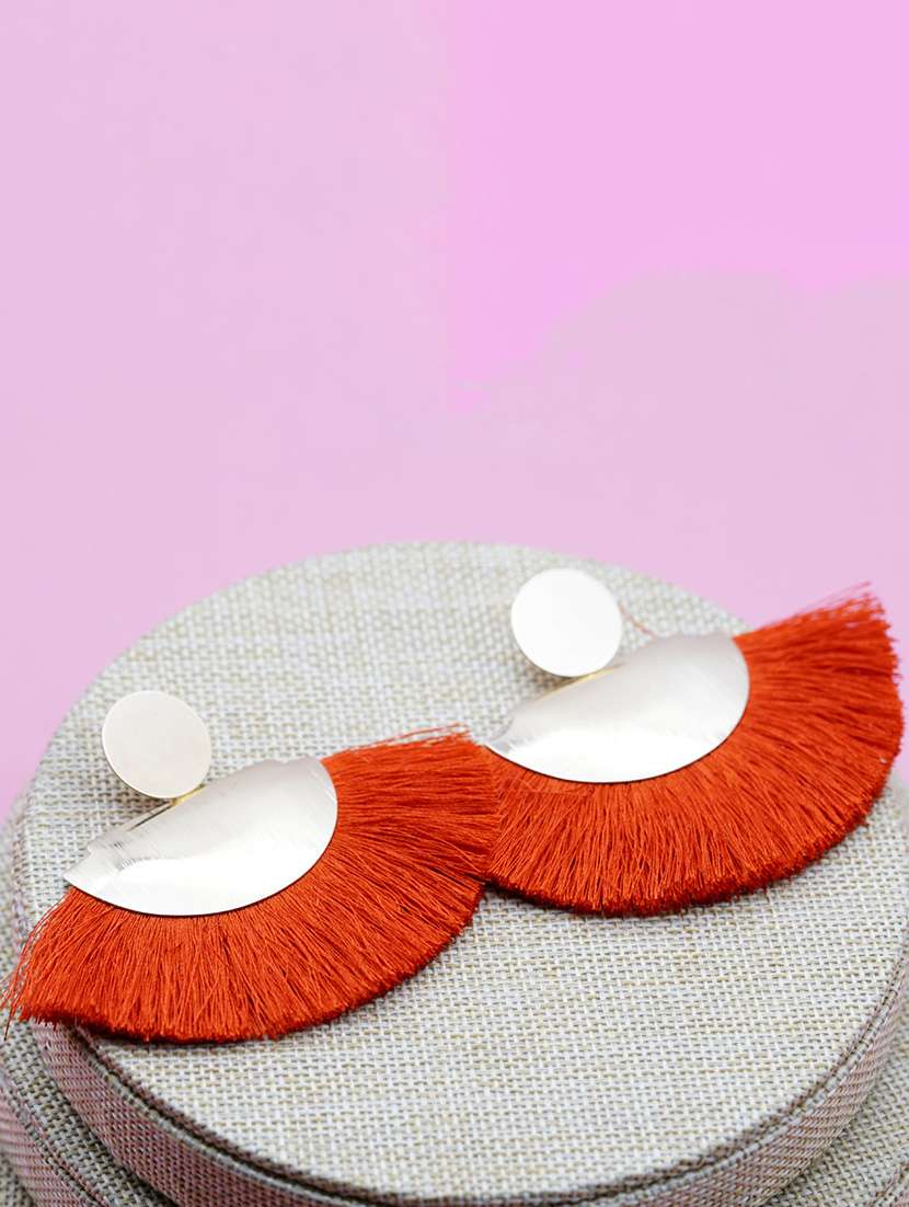 orange gold plated drop earring - 16607445 - Zoom Image - 0