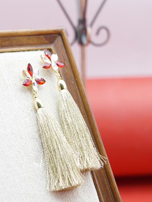 gold plated drop earring - 16607452 - Standard Image - 0