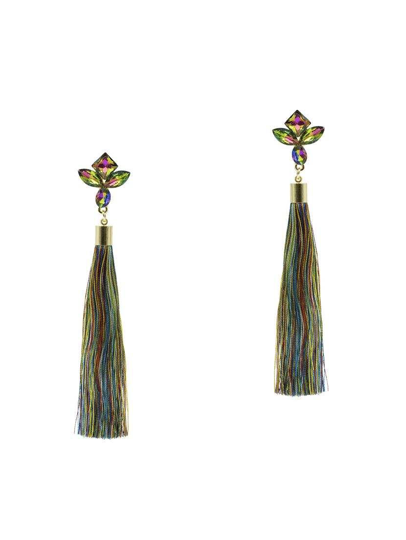 multi colored gold plated drop earring - 16607466 - Zoom Image - 0