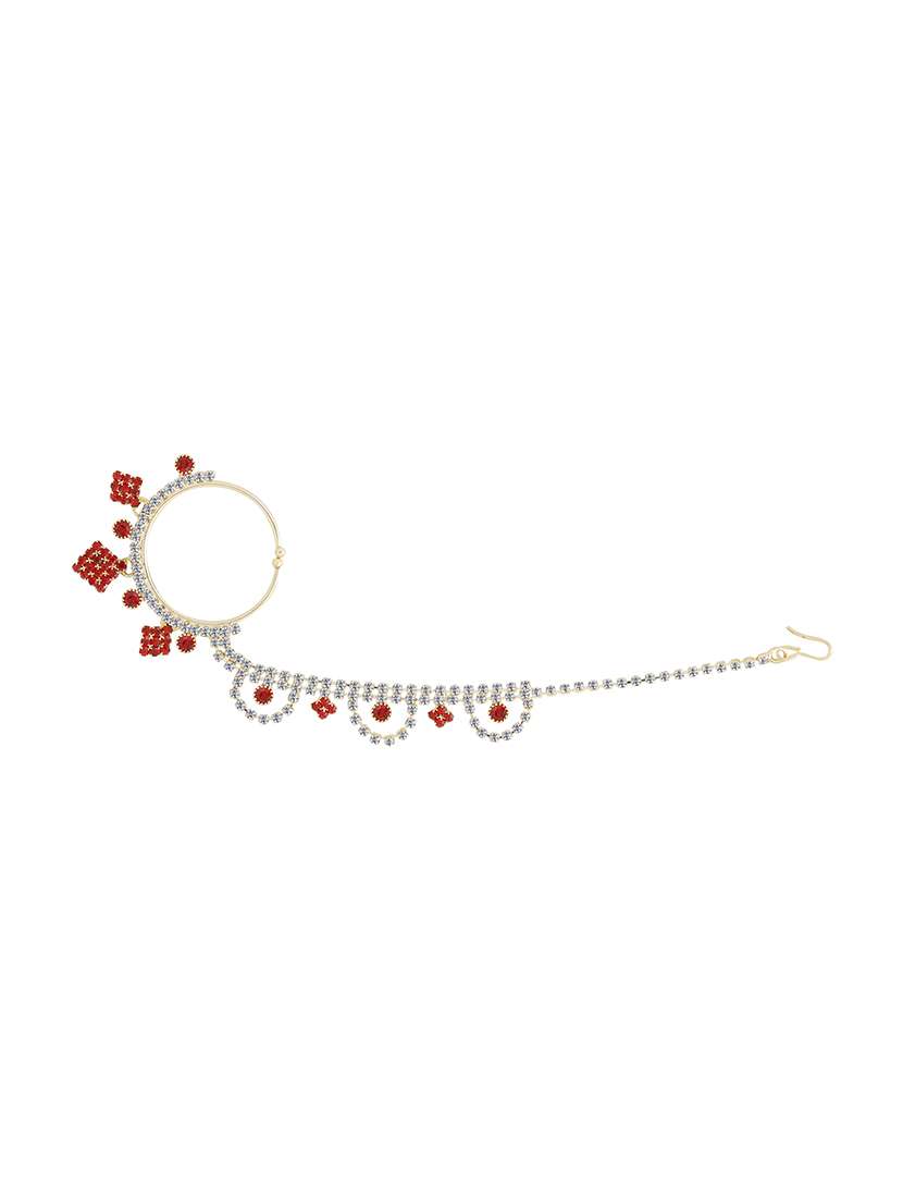 red gold plated naath nose pin