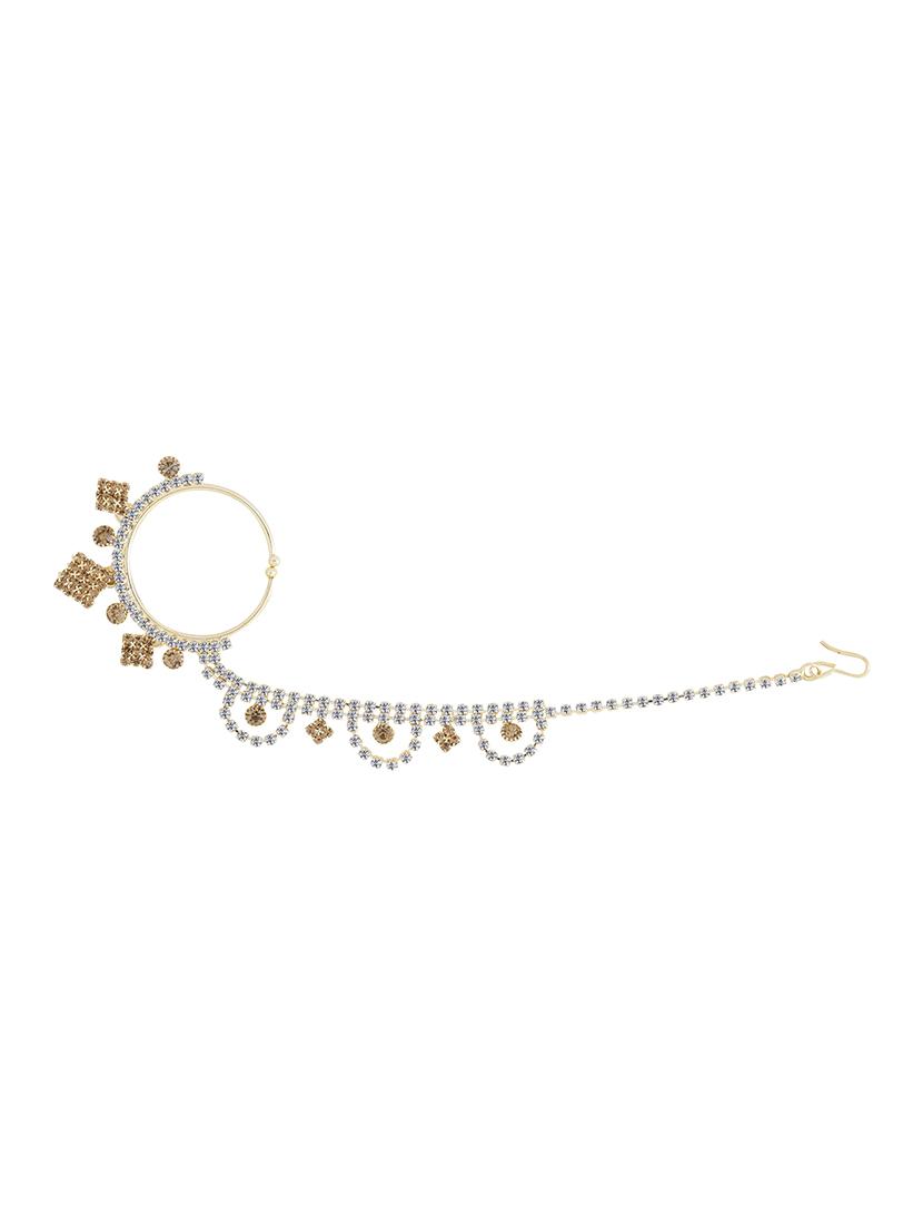 gold plated naath nose pin - 16607658 - Zoom Image - 0