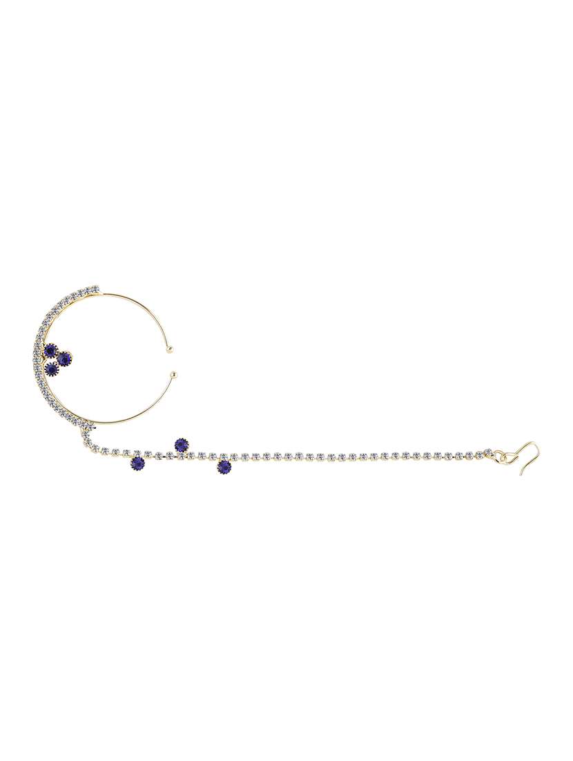 blue gold plated naath nose pin