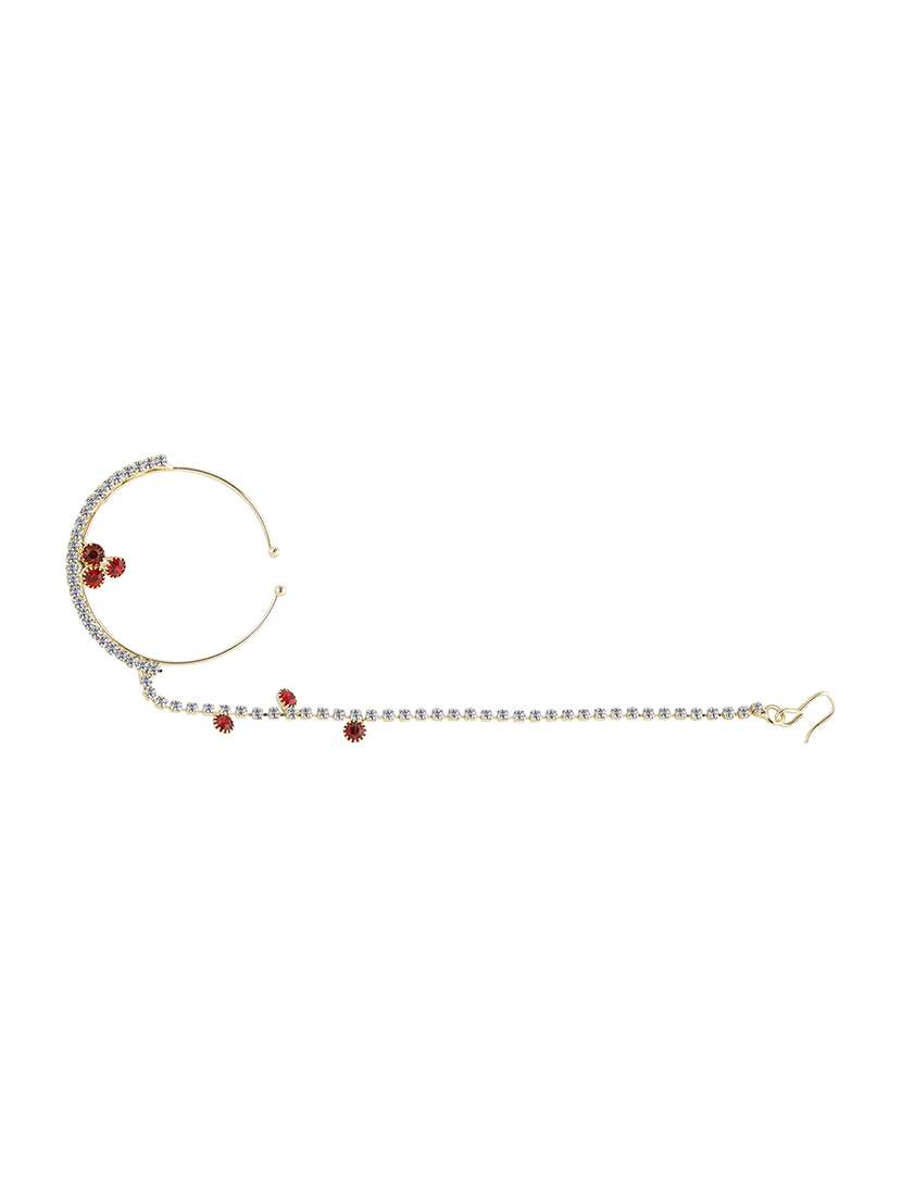 red gold plated naath nose pin - 16607664 - Zoom Image - 0