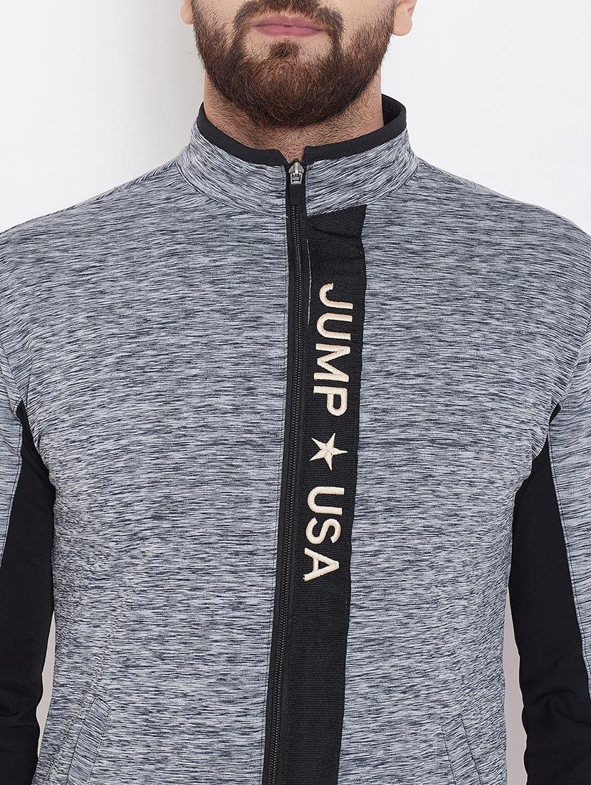 grey melange casual jacket - 16608223 - Standard Image - 3