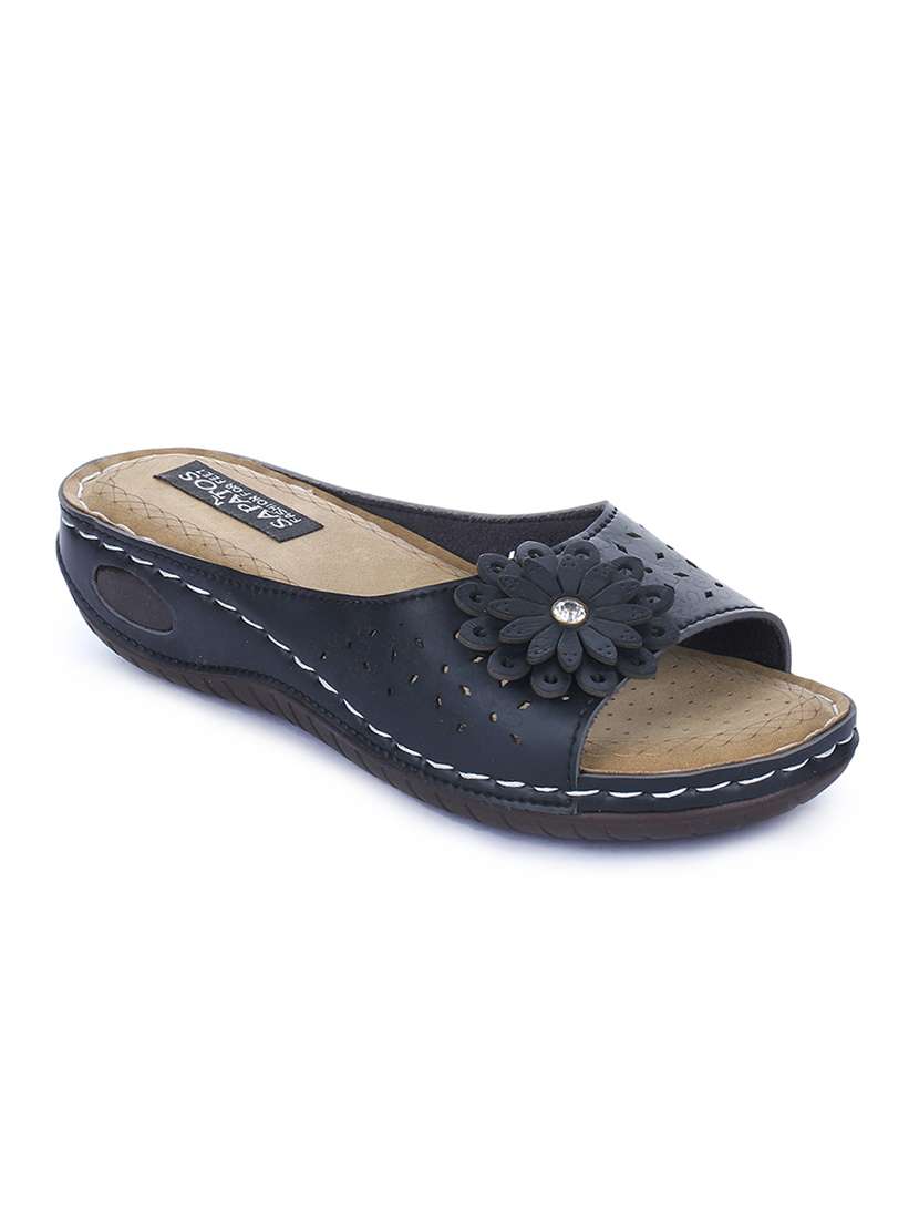 navy slip on wedges - 16610576 - Zoom Image - 0