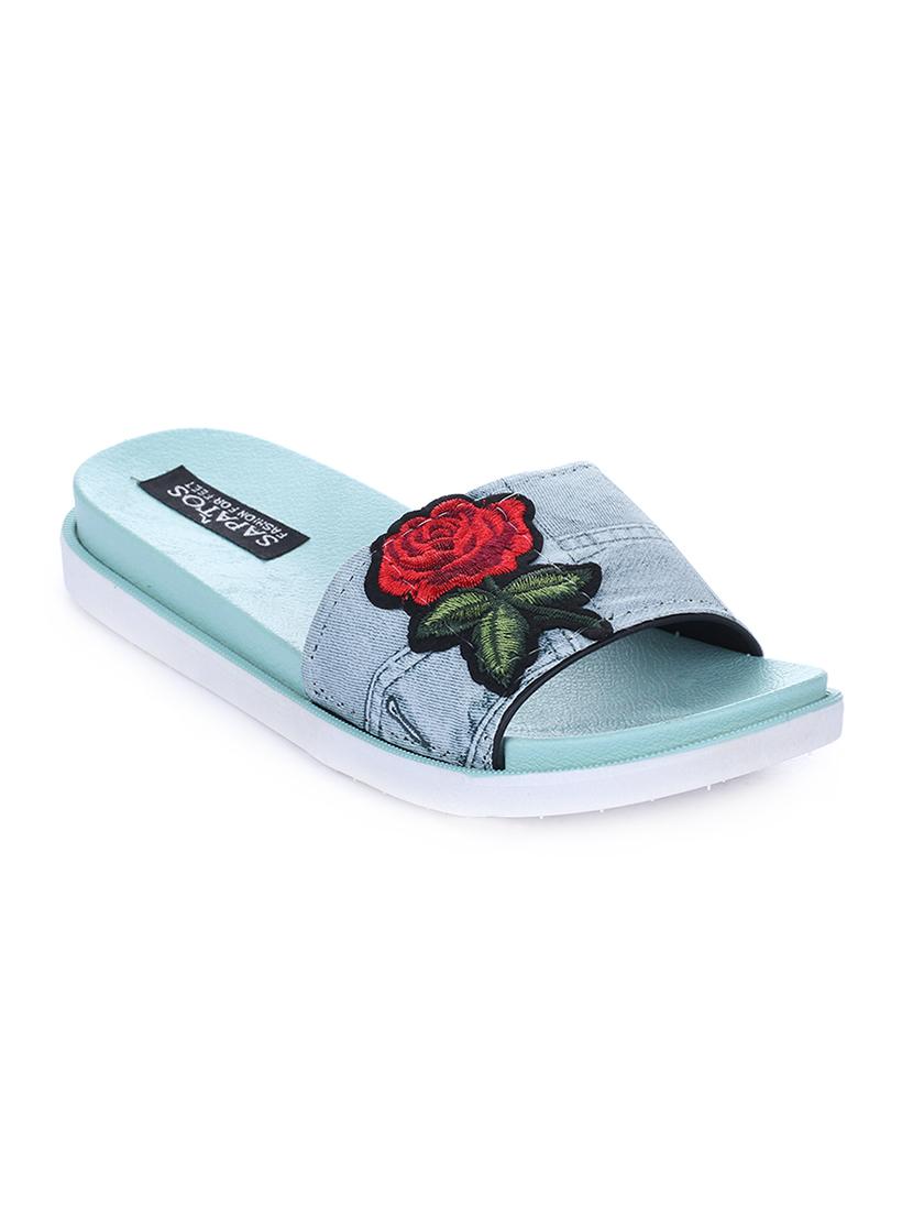 blue slides flip flops - 16610586 -  Zoom Image - 0