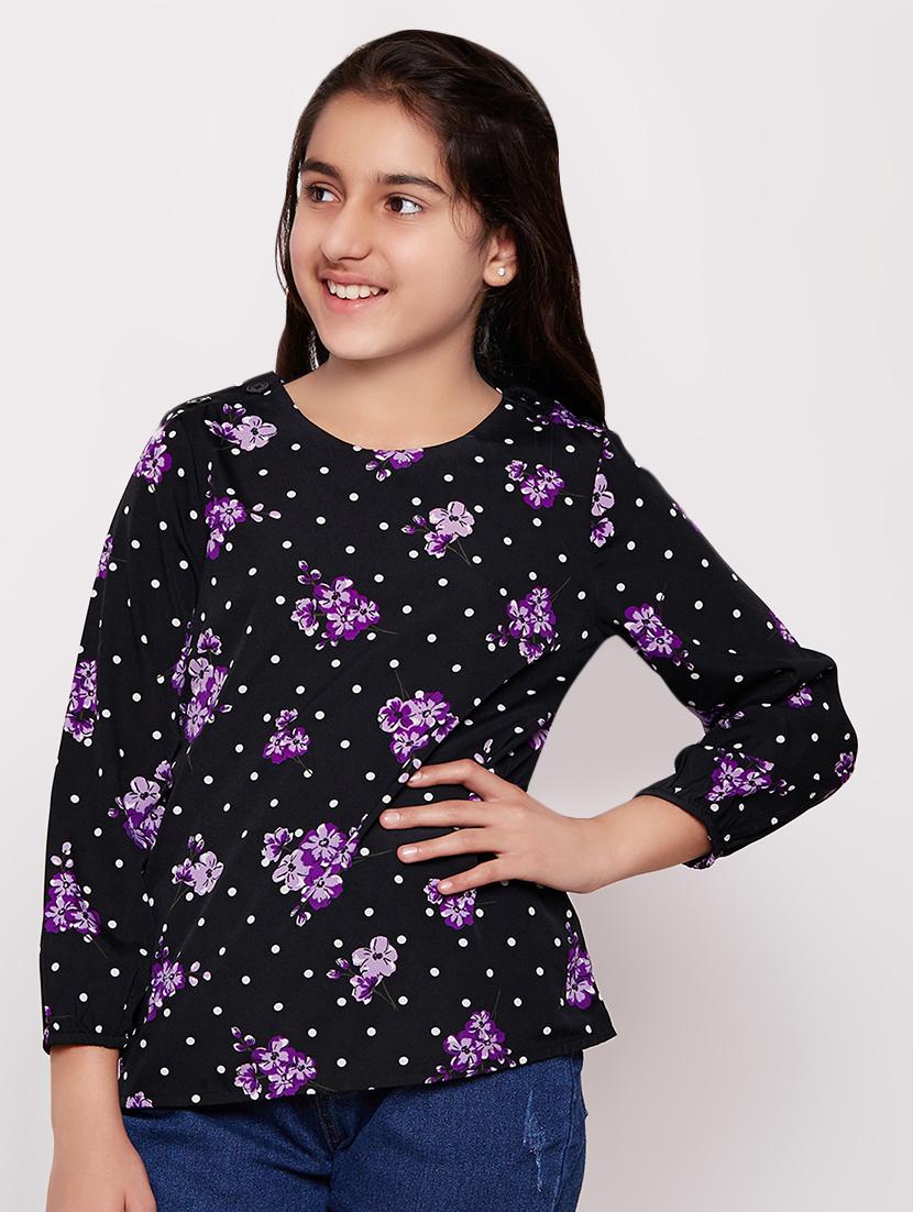 round neck polka dots top - 16612030 - Zoom Image - 0