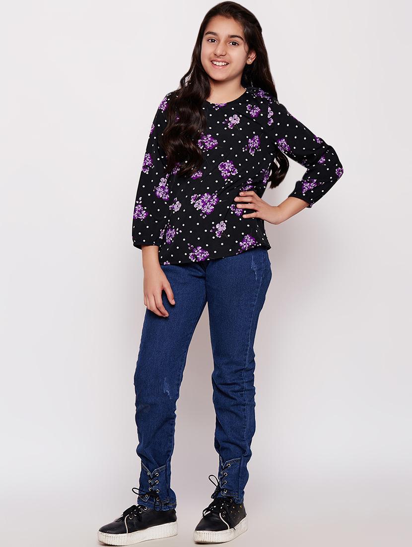 round neck polka dots top - 16612030 - Standard Image - 3