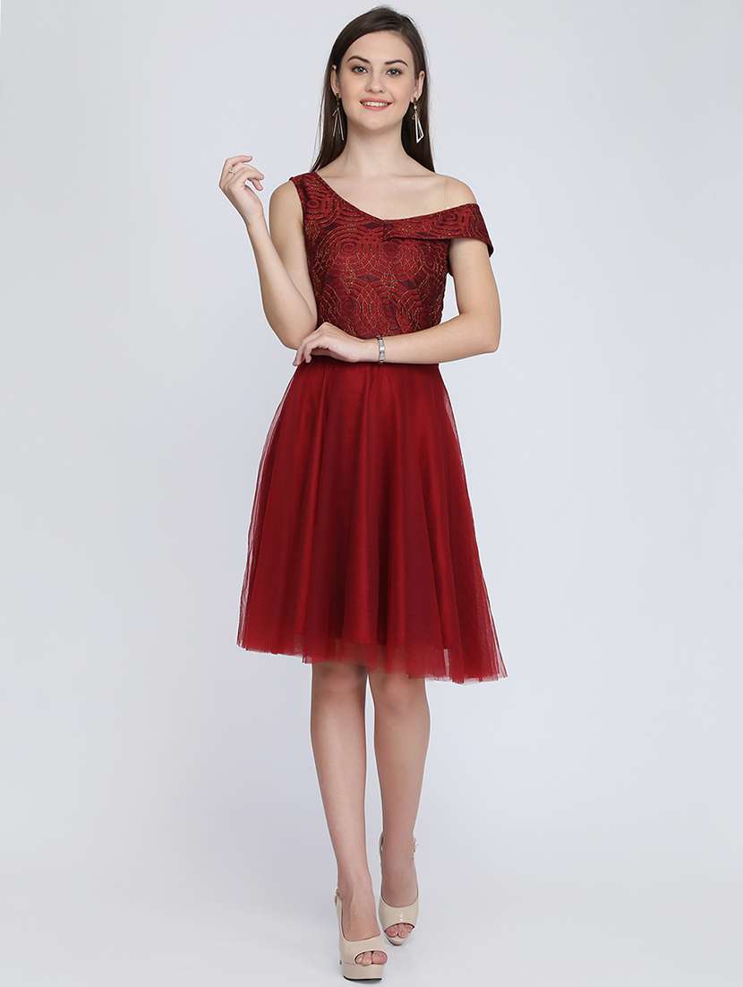 single off shoulder skater dress