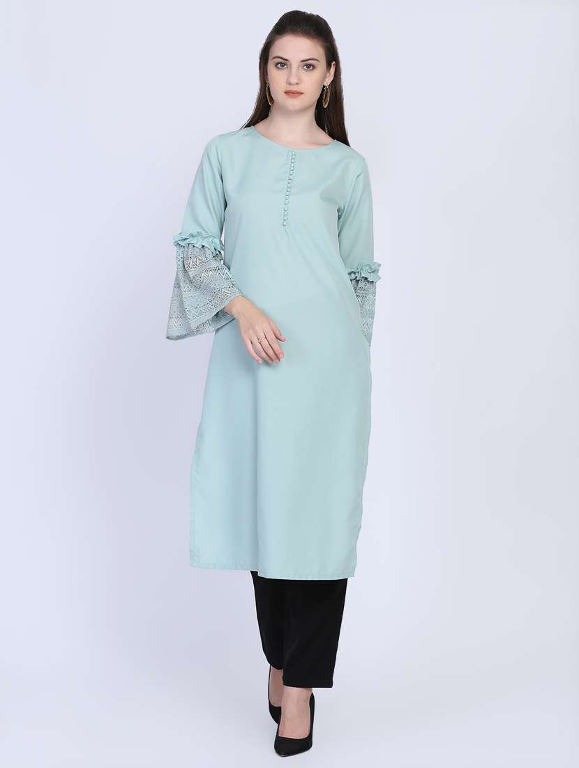 solid straight kurta