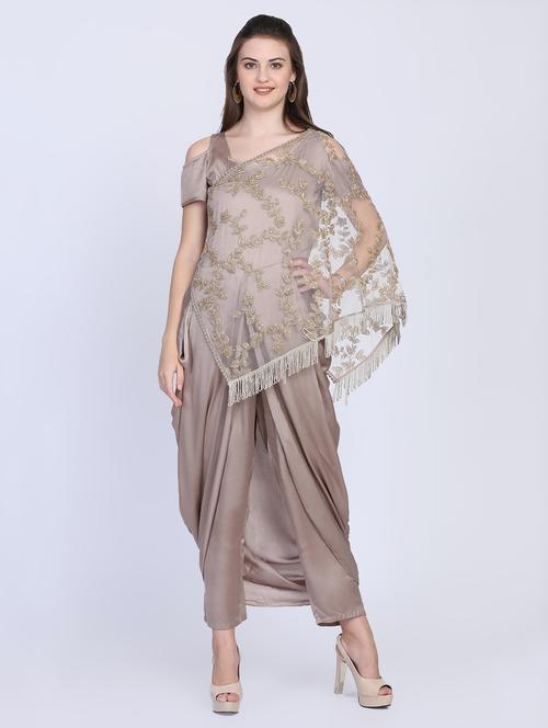 embroidered cowl asymmetric set - 16614908 -  Standard Image - 0