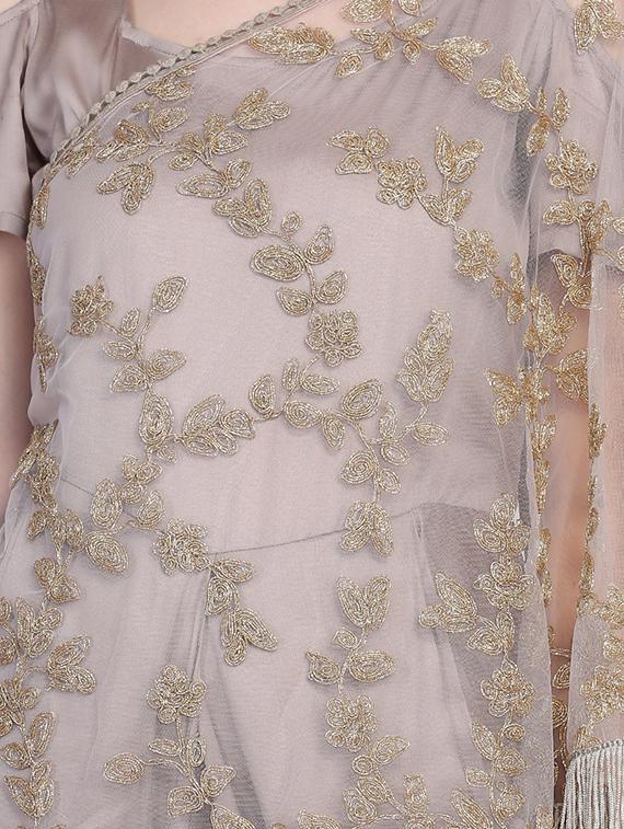 embroidered cowl asymmetric set - 16614908 - Standard Image - 3