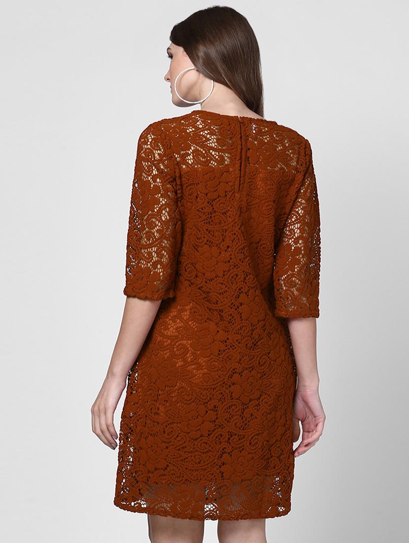 round neck laced sheath dress - 16616437 - Standard Image - 3