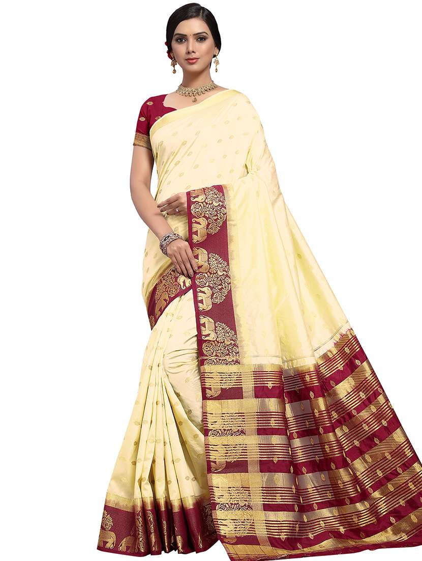 self-design kanjivaram saree with blouse