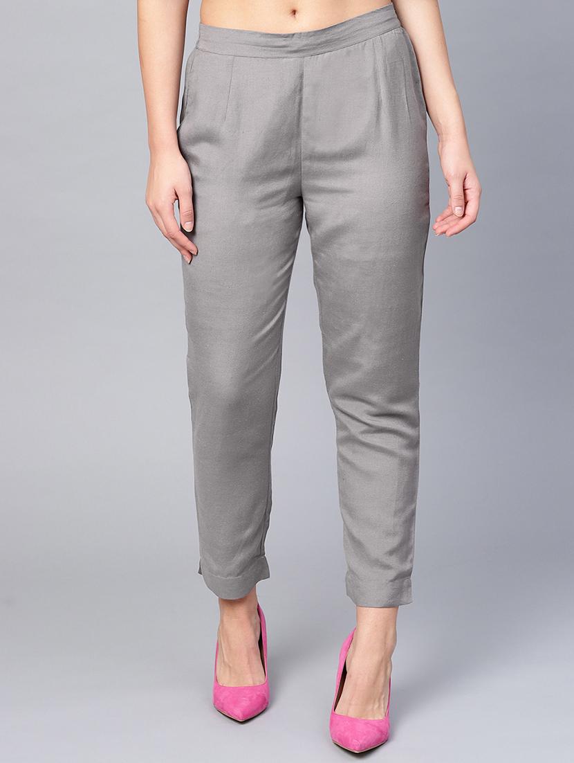 solid straight tapered pant