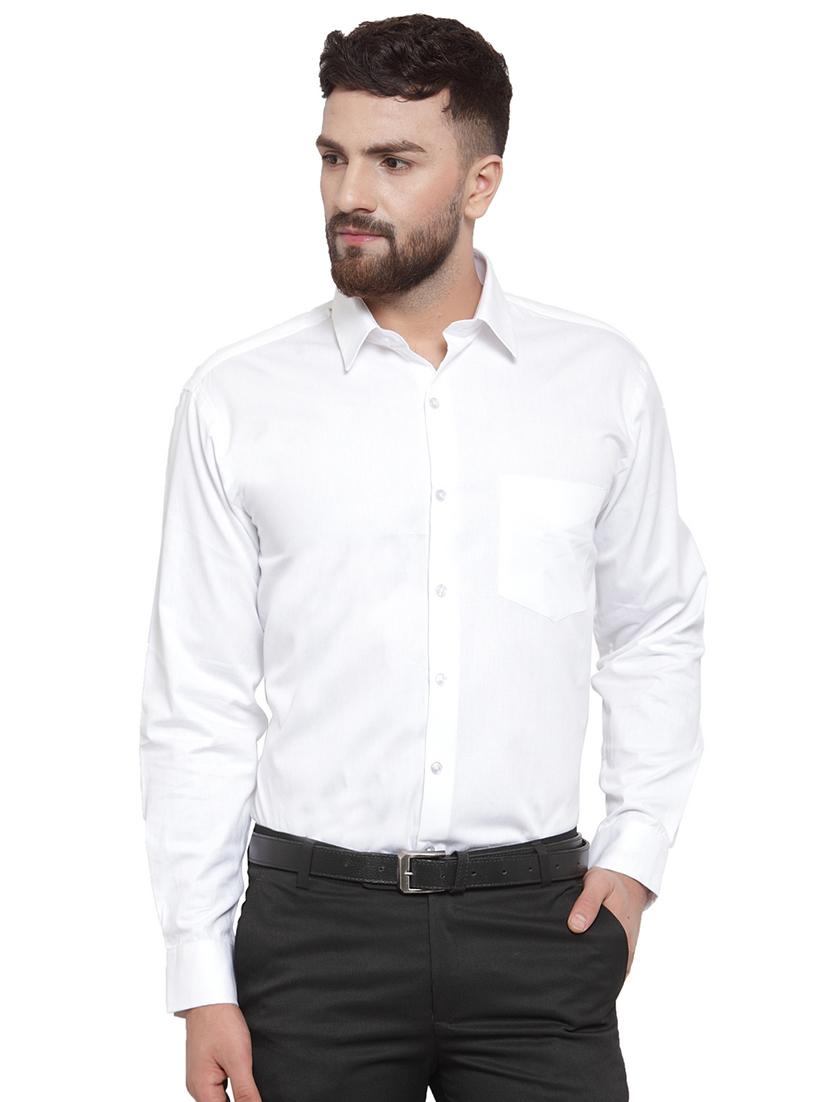 white solid formal shirt