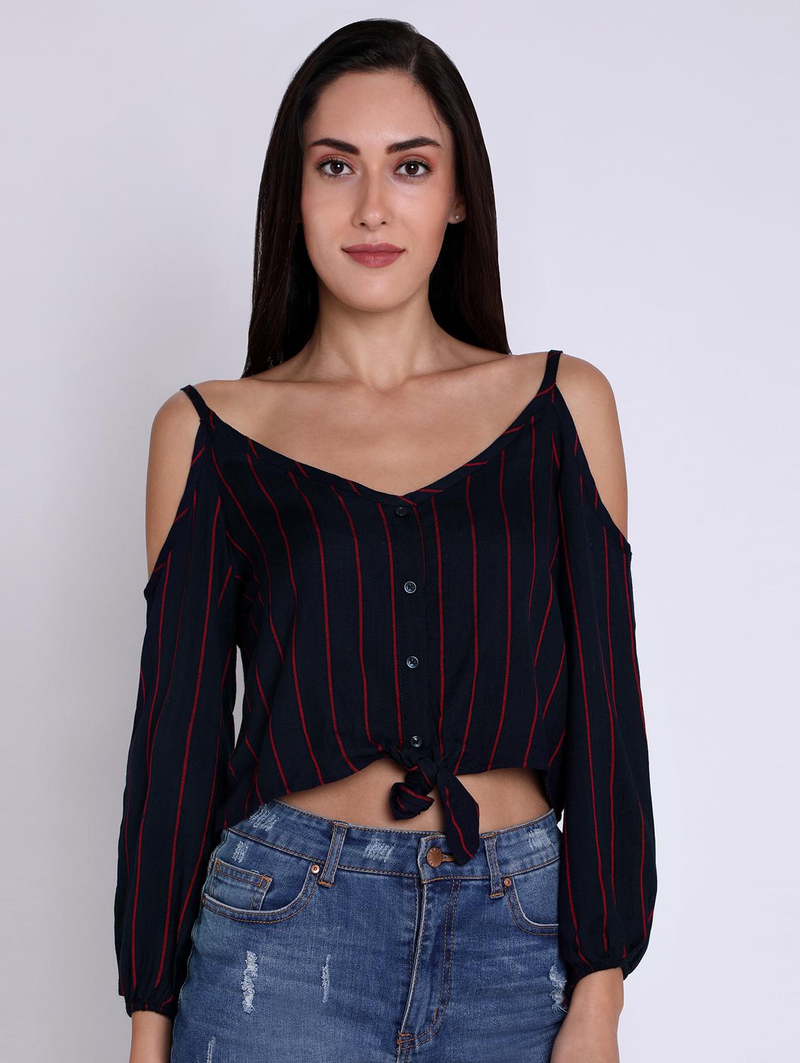 women's crop shoulder strap top - 16631895 - Zoom Image - 0