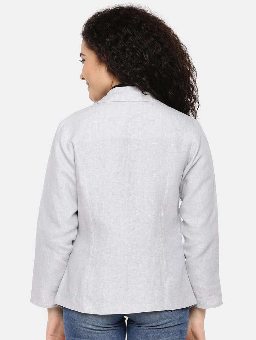 lapel neck long sleeved coat - 16632067 - Standard Image - 3