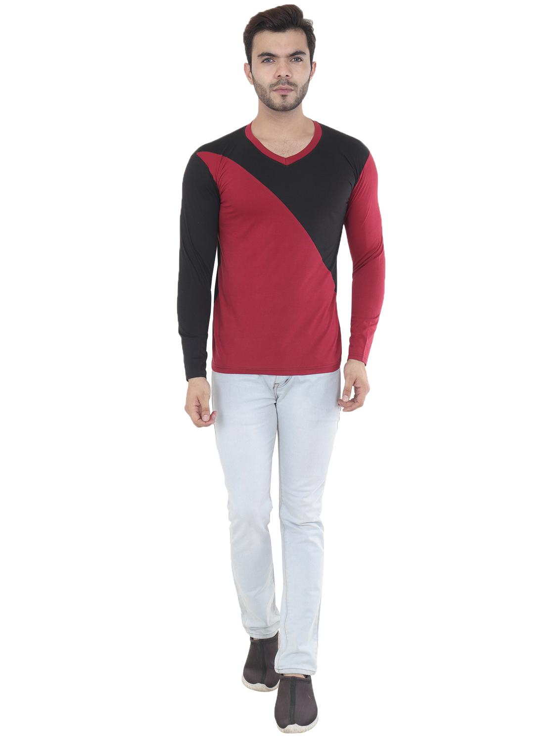 black color block cut & sew t-shirt - 16633123 - Standard Image - 3