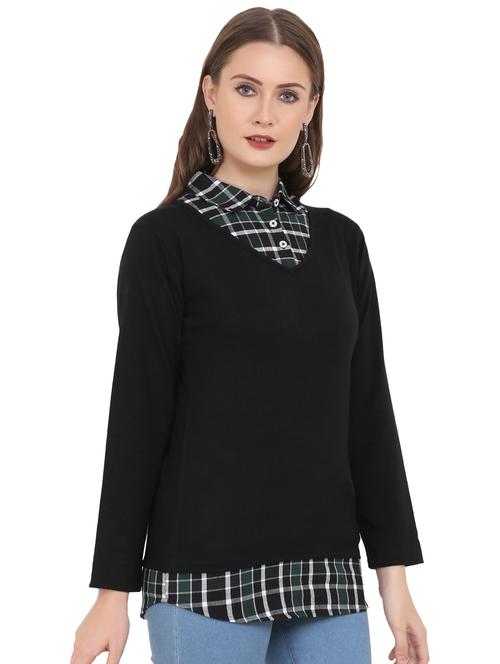 v-neck solid sweatshirt - 16633624 - Standard Image - 0