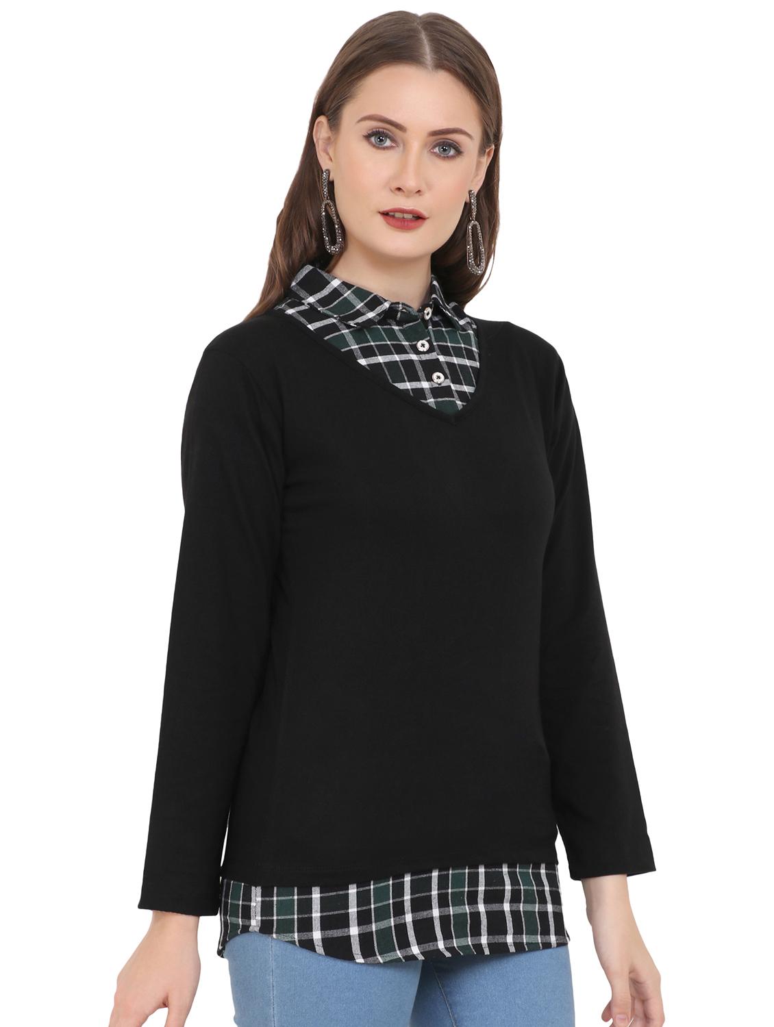 v-neck solid sweatshirt - 16633624 - Zoom Image - 0