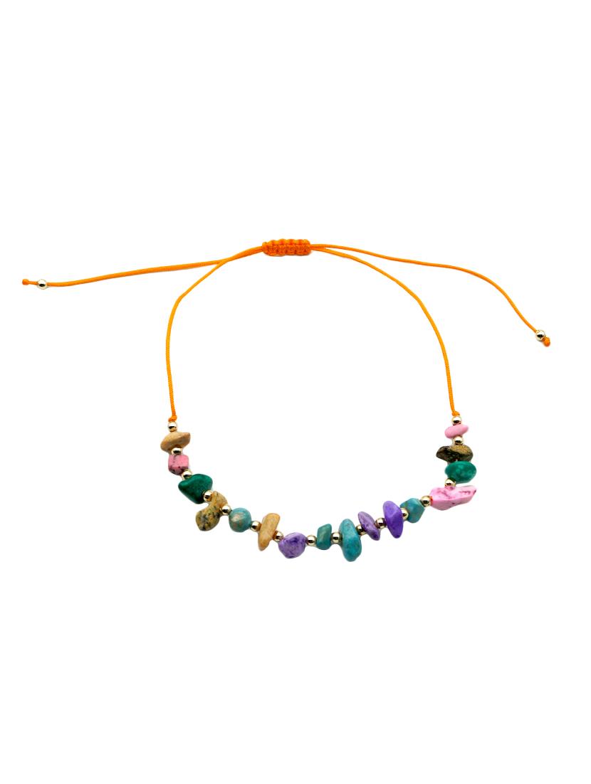 multi colored gold tone anklet - 16634315 - Zoom Image - 0