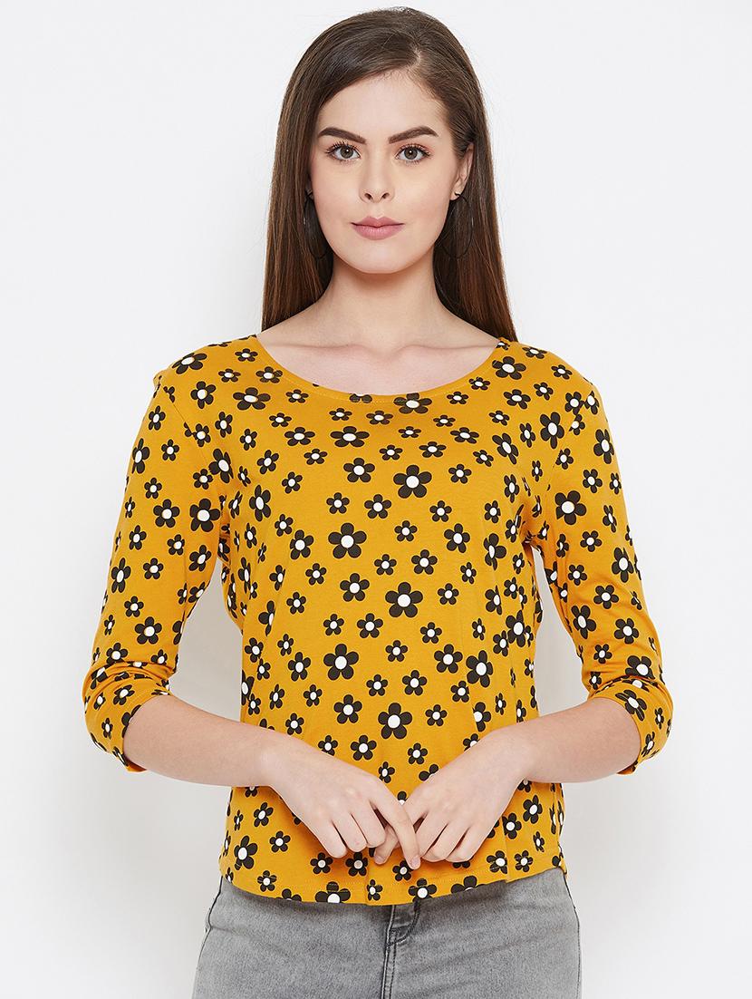 round neck floral print top - 16634620 - Zoom Image - 0