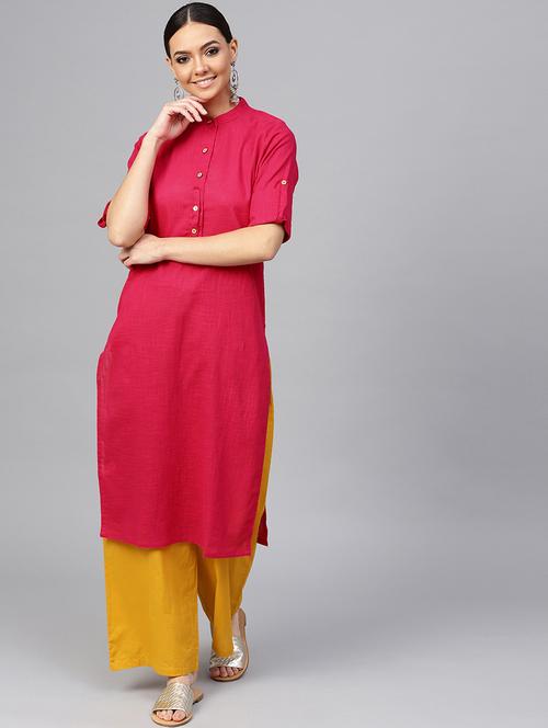 solid straight kurta - 16634748 -  Standard Image - 0