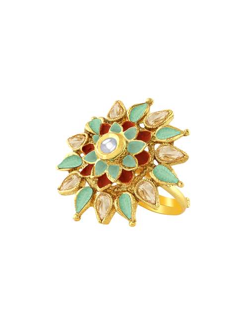 gold metal finger  ring - 16634788 -  Standard Image - 0