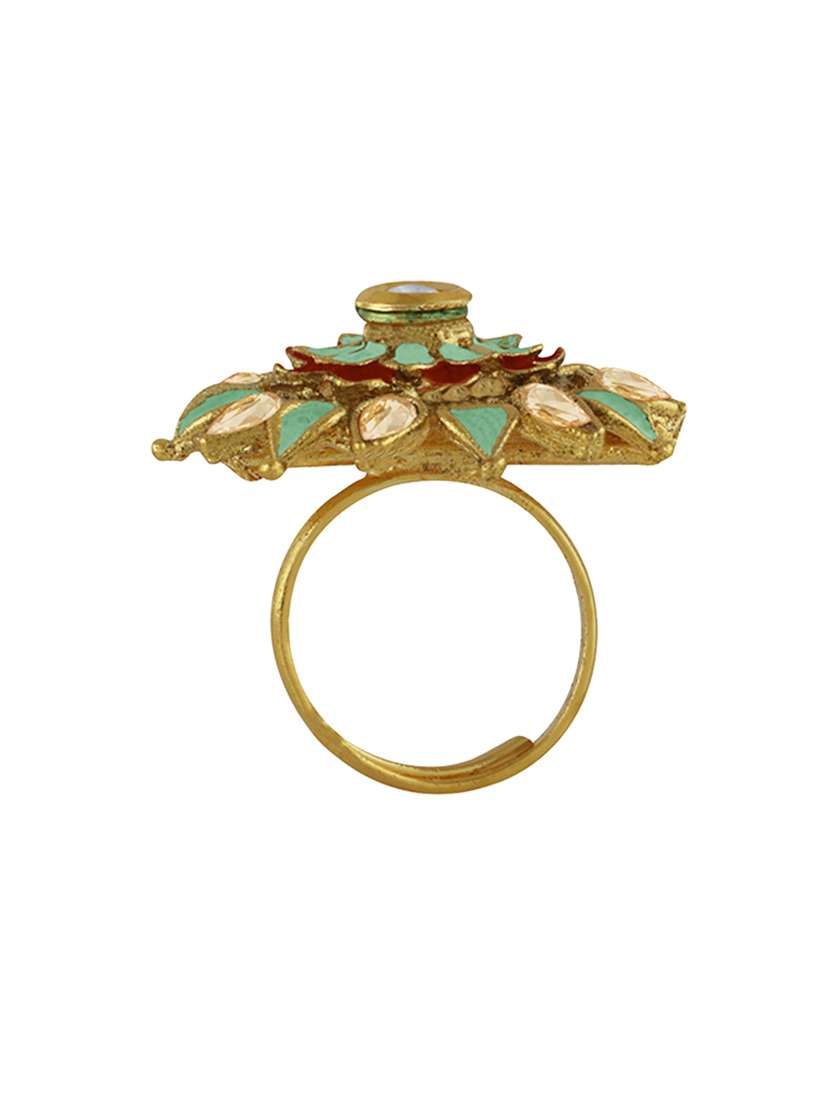 gold metal finger  ring - 16634788 -  Standard Image - 3