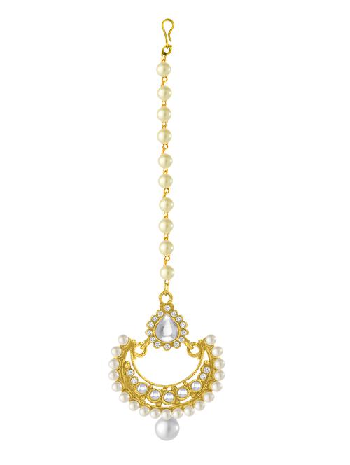 gold metal maang teekas & passa - 16635934 -  Standard Image - 0