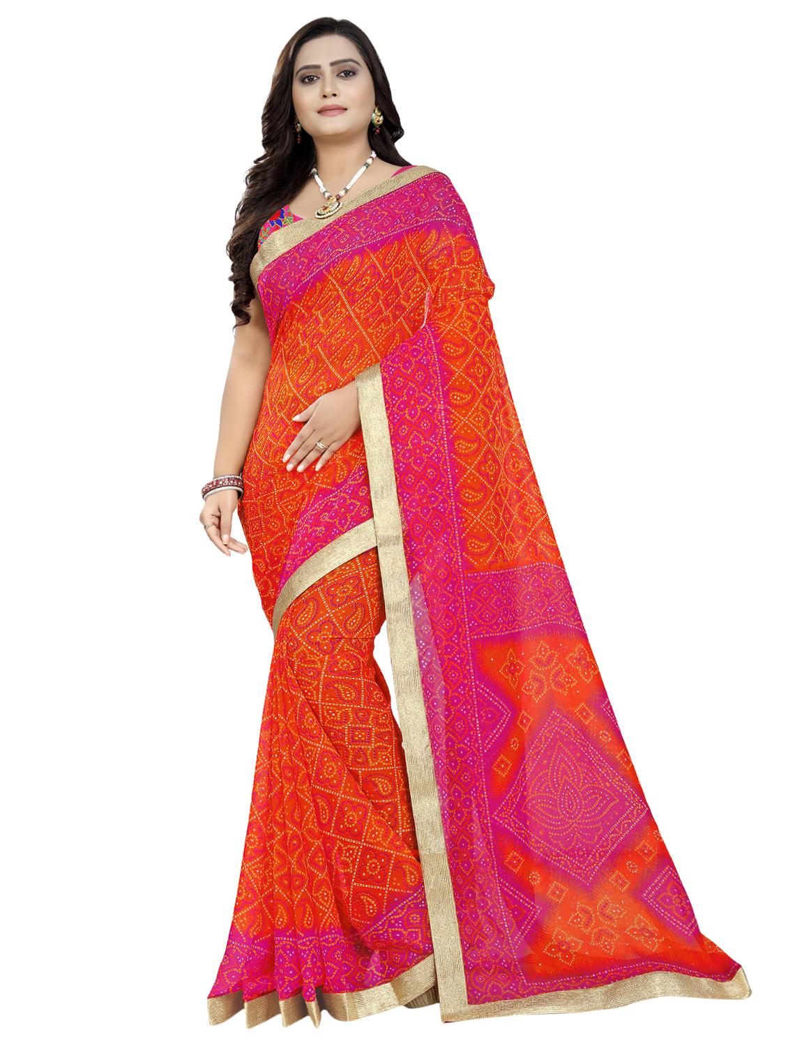 floral printed saree with blouse - 16637757 -  Zoom Image - 0