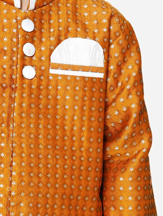 orange jute kurta and dhoti set - 16638544 - Standard Image - 3