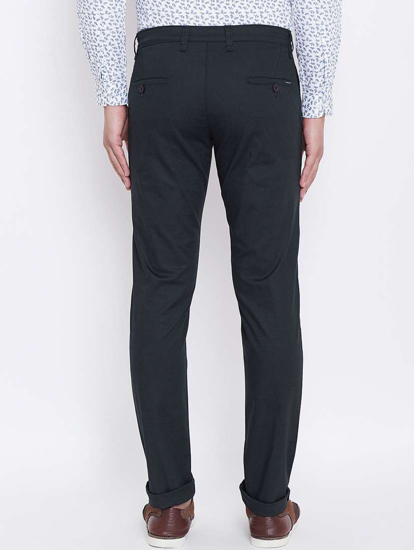 navy blue textured chinos  - 16640394 -  Standard Image - 3