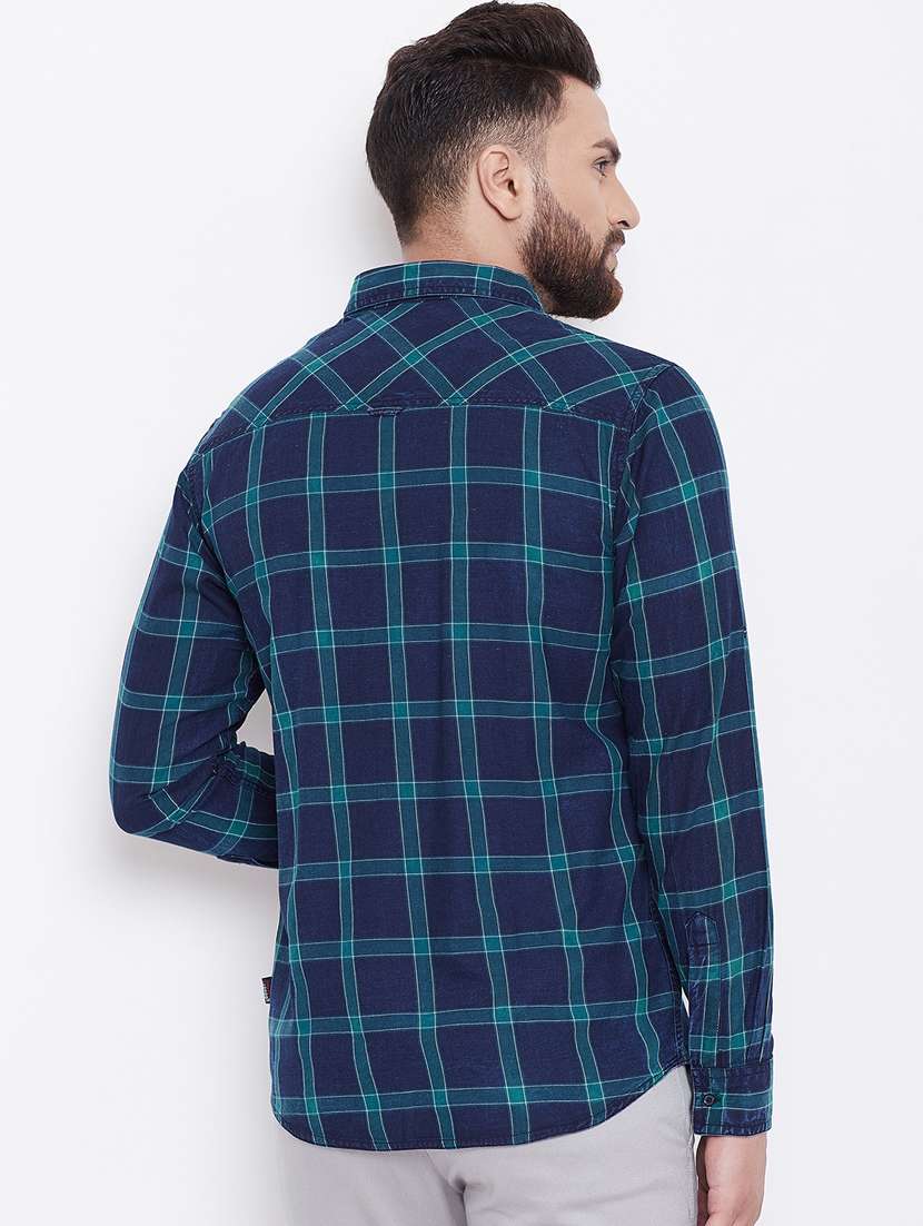 green checkered casual shirt - 16640428 - Standard Image - 3