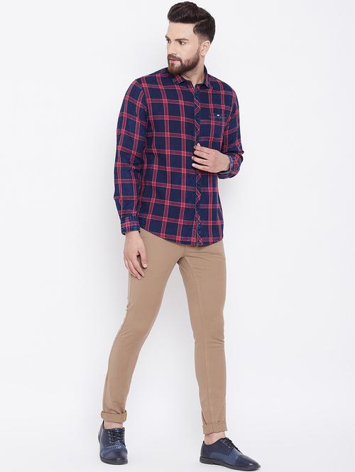 red checkered casual shirt - 16640430 - Standard Image - 0