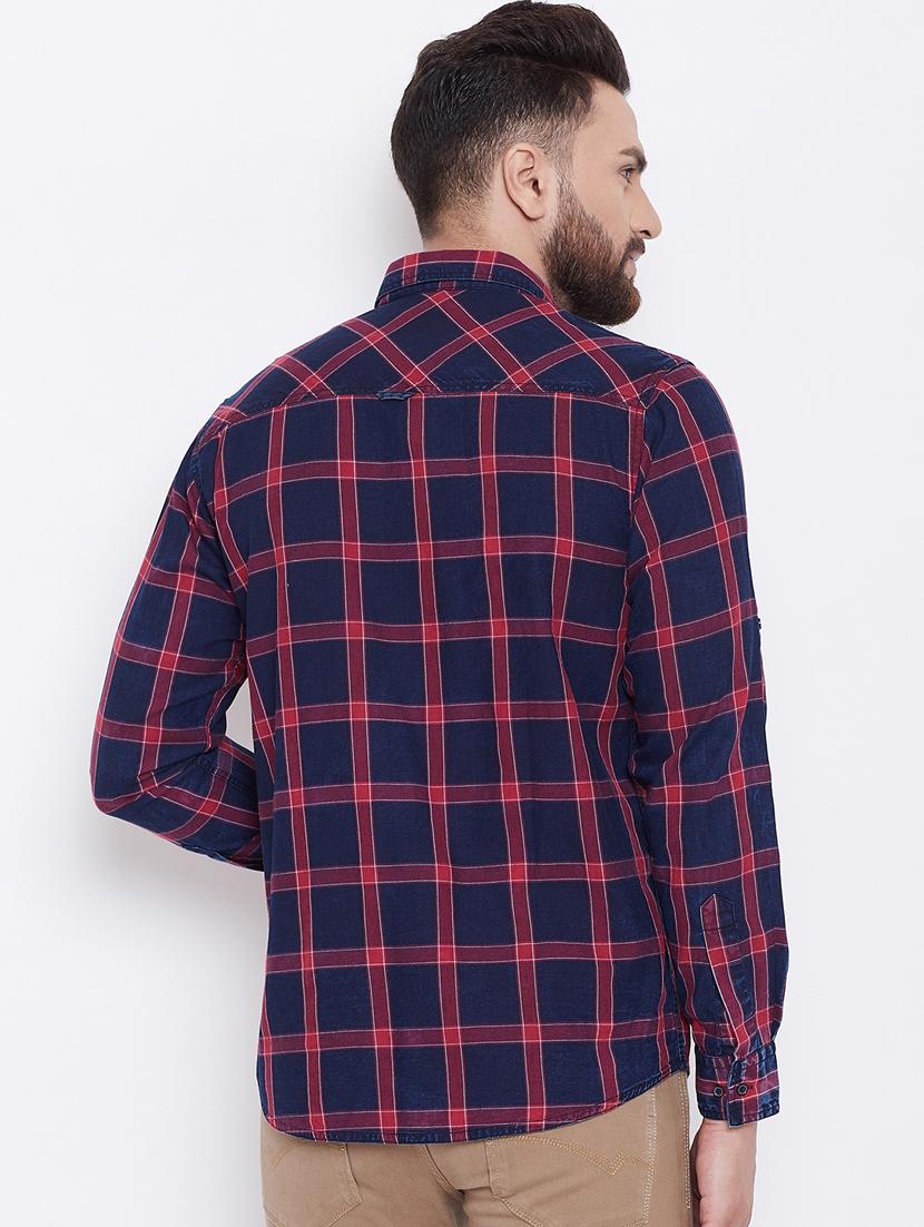 red checkered casual shirt - 16640430 - Standard Image - 3
