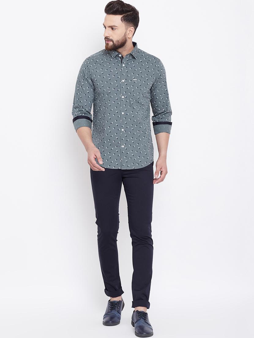 grey printed casual shirt - 16640431 - Zoom Image - 0