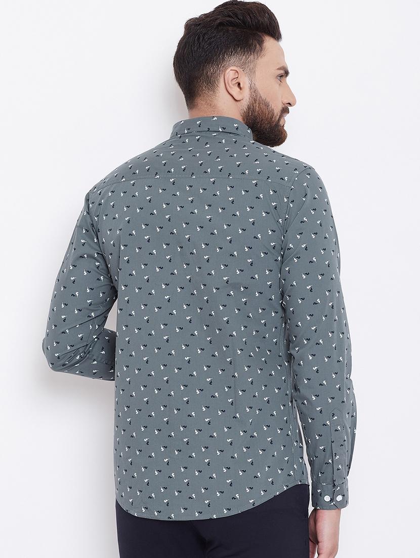grey printed casual shirt - 16640431 - Standard Image - 3