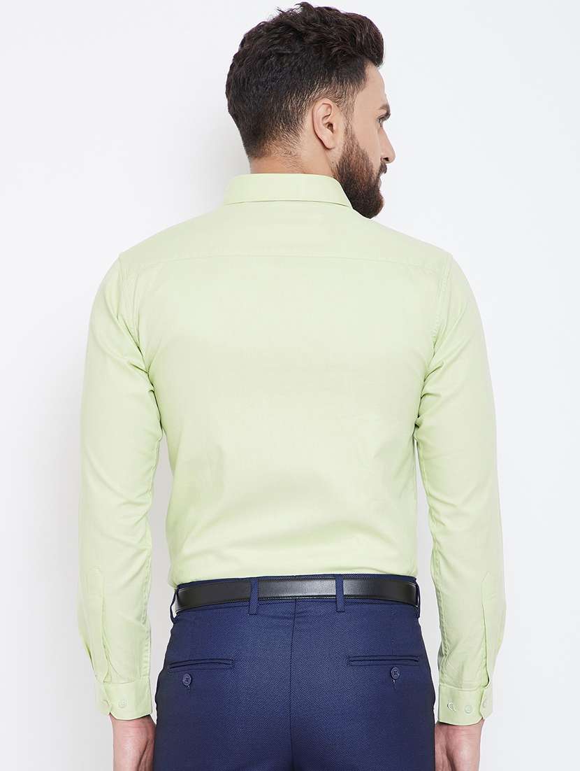 green solid formal shirt - 16640440 - Standard Image - 3
