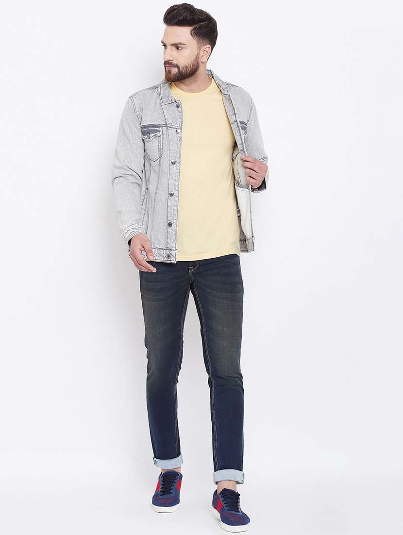 grey washed denim jacket
